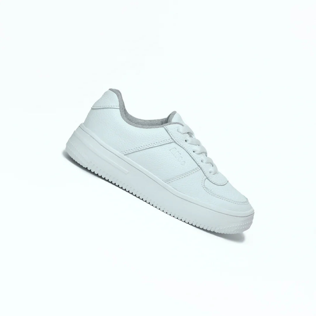 Zapatillas para Escolares de color blanca en vista lateral derecha