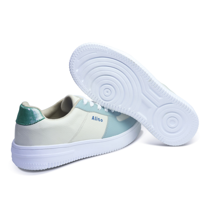 Zapatillas para Niñas de color verde jade en vista frontal