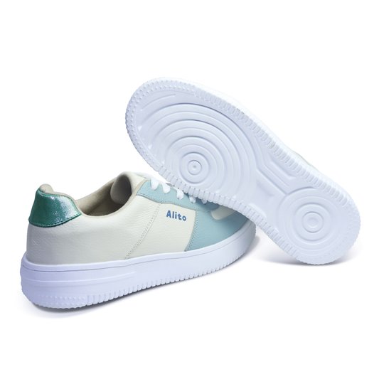 Zapatillas para Niñas de color verde jade en vista frontal
