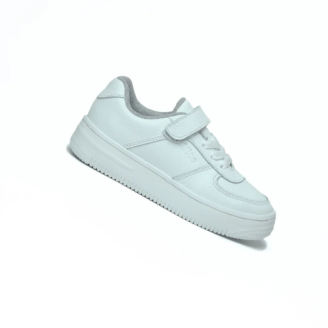 Zapatillas para Escolares de color blanca en vista lateral derecha